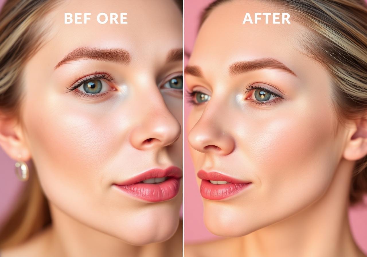 Before and after skin results with Horse Collagen for Skin